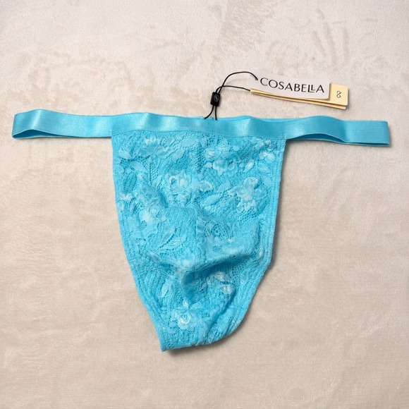 Cosabella Other - COSABELLA Never Say Never Men's Italian Thong Maldives Blue‎ Lace - Size M / NWT